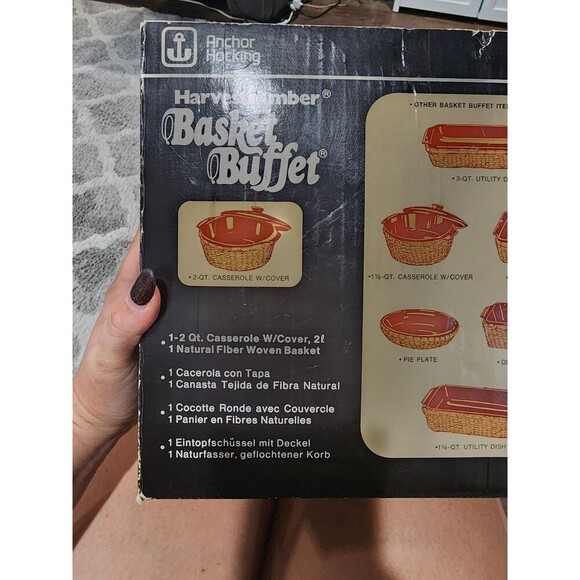 Anchor Hocking 2 qt. Casserole Dish w/ Basket Woven Harvest Amber Round NIB. - Picture 9 of 11